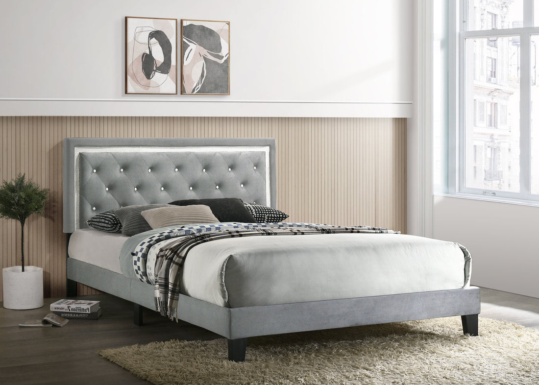 Passion Gray King Platform Bed by Happy Homes at Eve Furniture