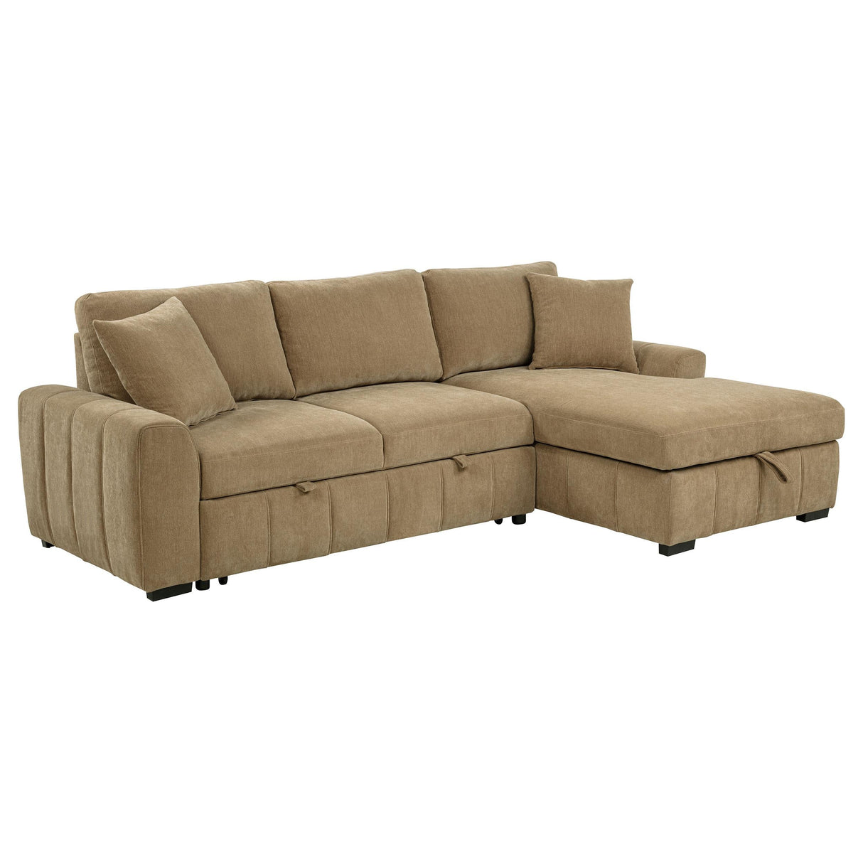 Pastrana Camel Upholstered Sleeper Sectional Sofa by Coaster at Eve Furniture