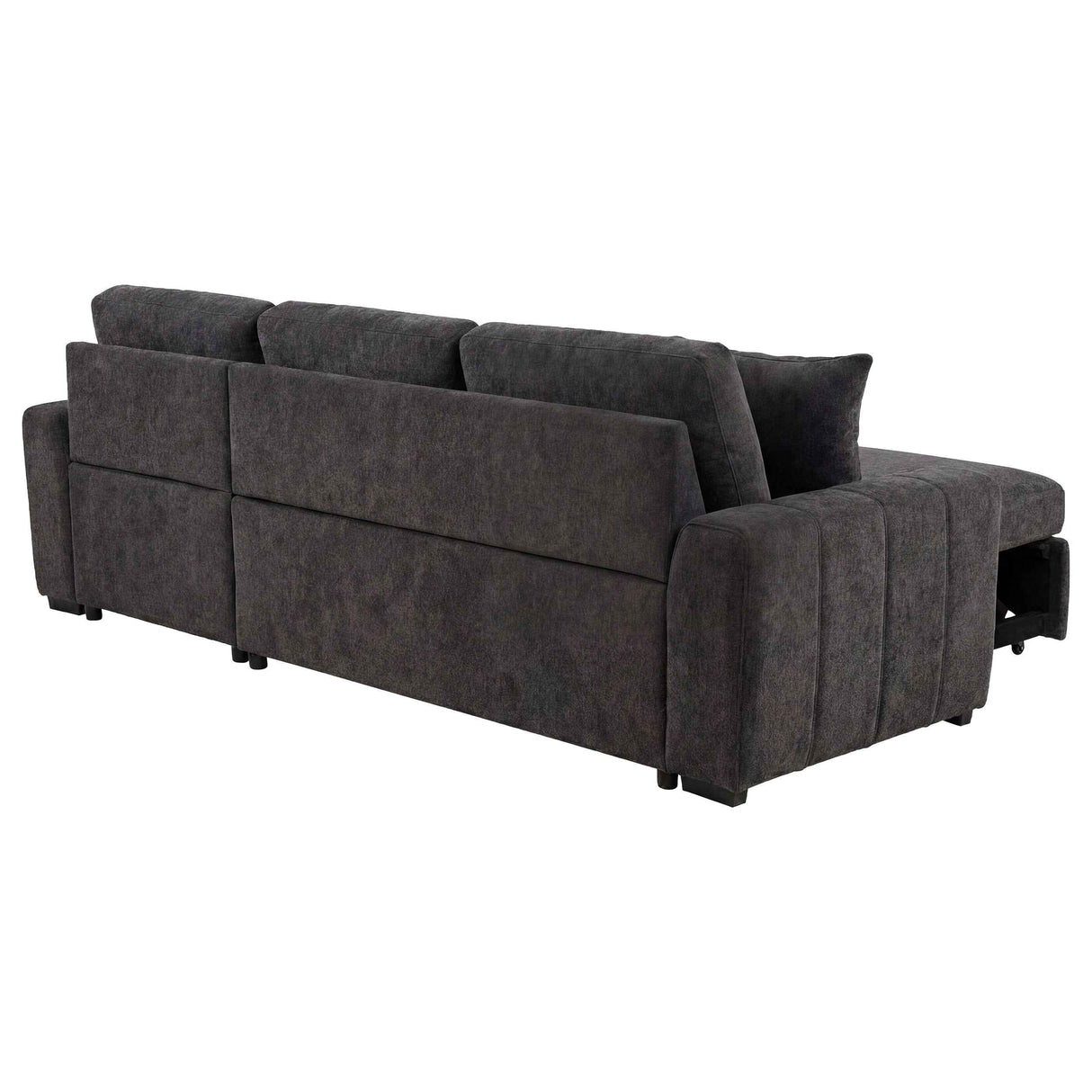 Pastrana Charcoal Grey Upholstered Sleeper Sectional Sofa RAF Chaise by Coaster at Eve Furniture