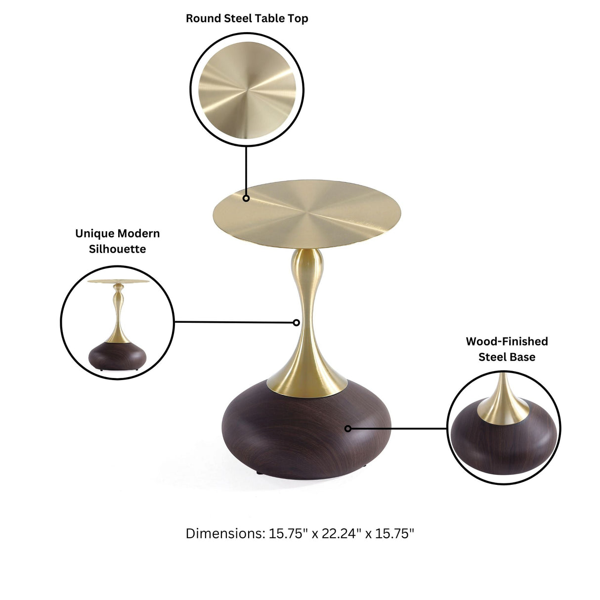 Patchin End Table in Brown by Manhattan Comfort at Eve Furniture