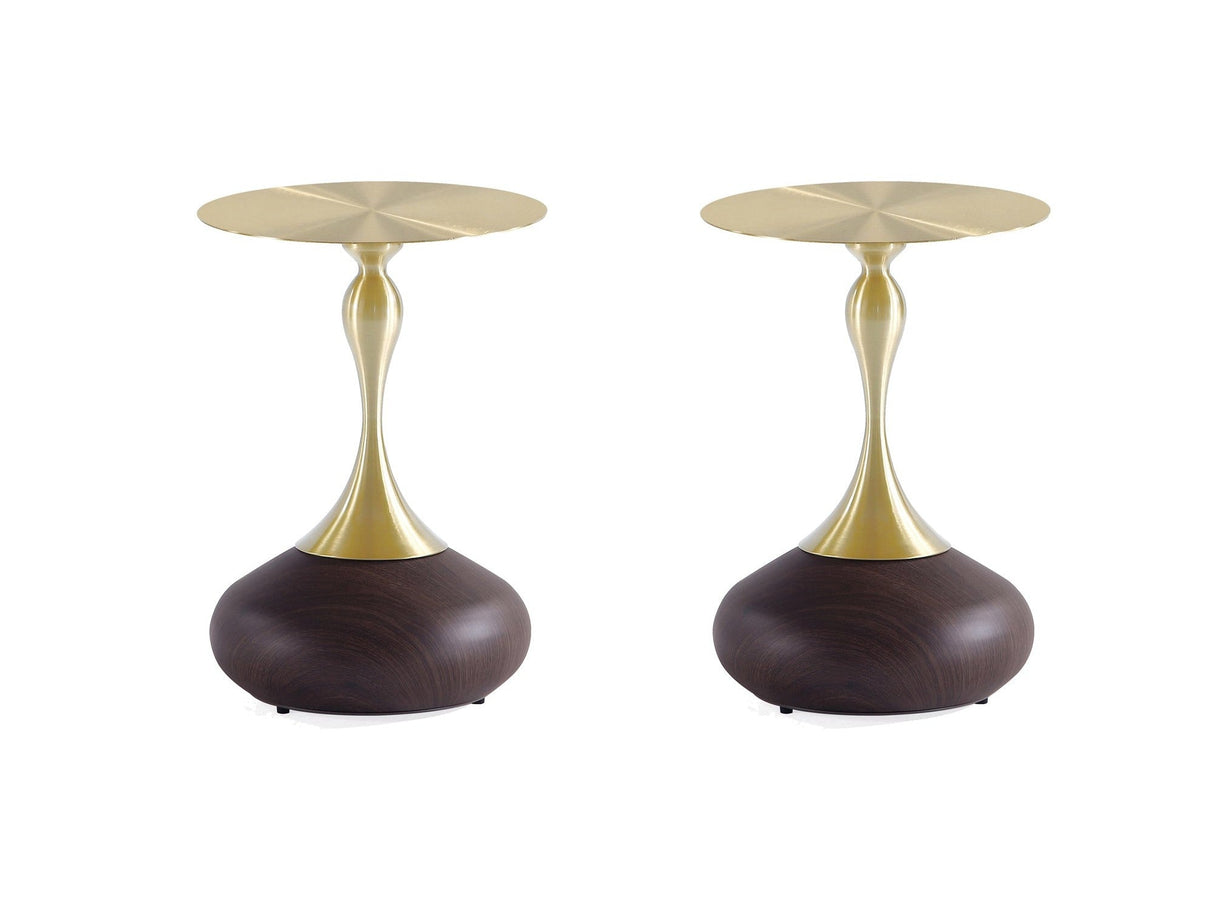 Patchin End Table in Brown Set of 2 by Manhattan Comfort at Eve Furniture