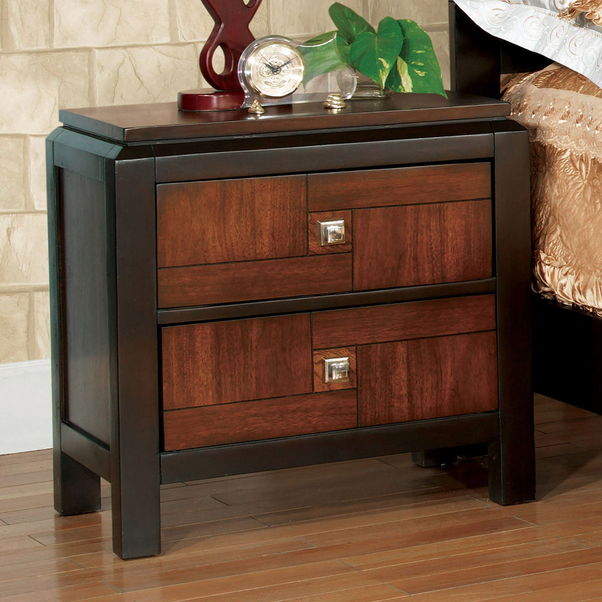 Patra Acacia/Walnut 4-Piece Queen Bedroom Set by Furniture of America at Eve Furniture