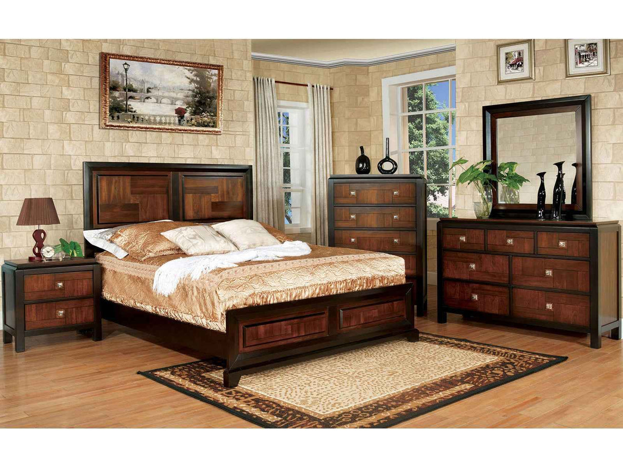 Patra Acacia/Walnut 4-Piece Queen Bedroom Set by Furniture of America at Eve Furniture