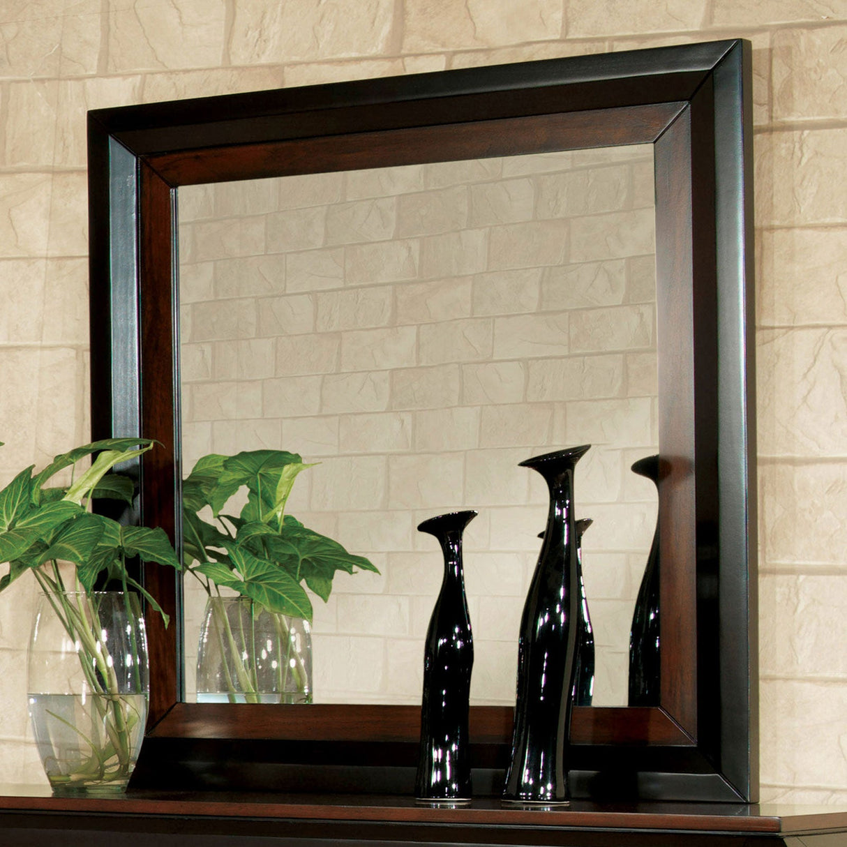 Patra Acacia/Walnut Mirror by Furniture of America at Eve Furniture