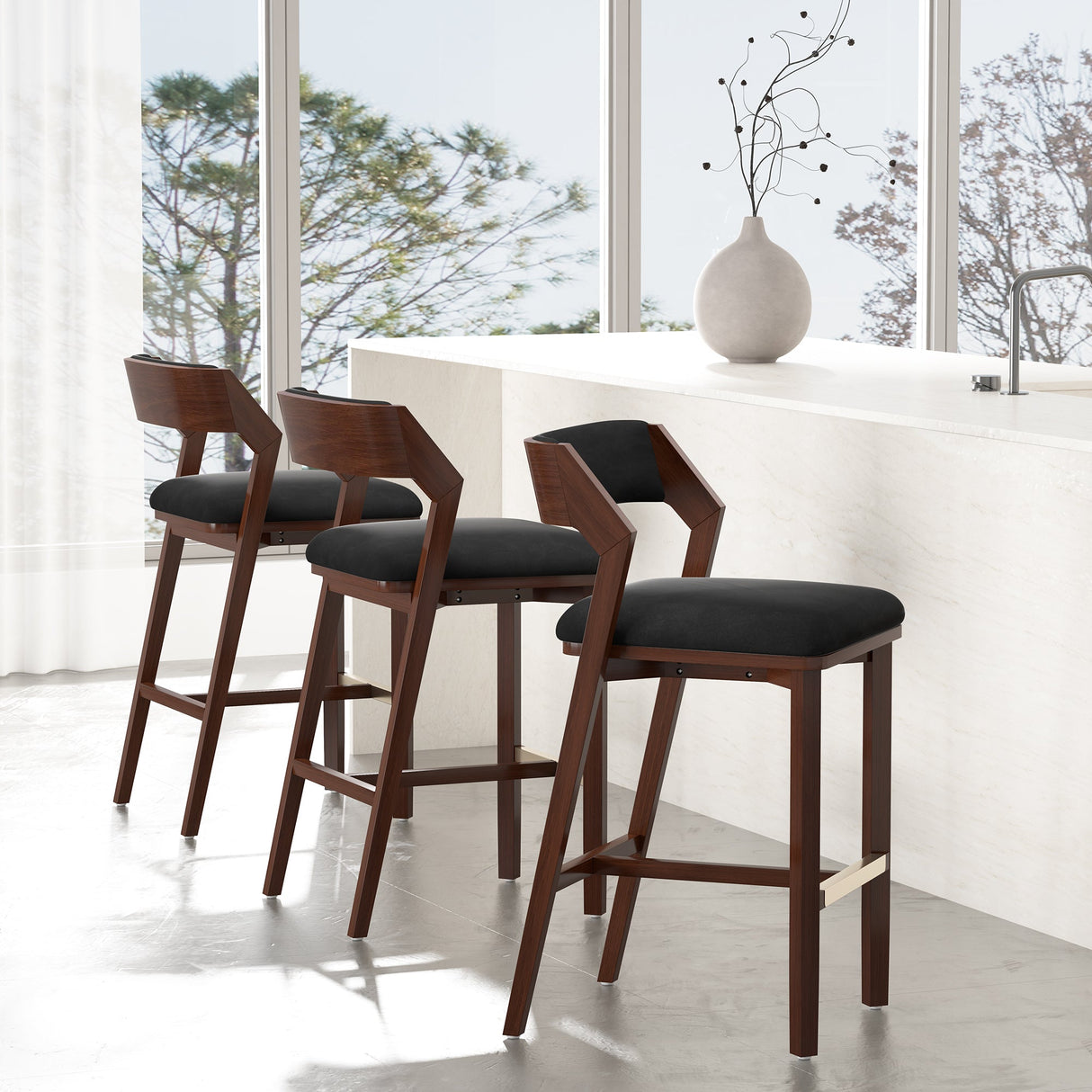 Patricia Barstool in Black by Manhattan Comfort at Eve Furniture