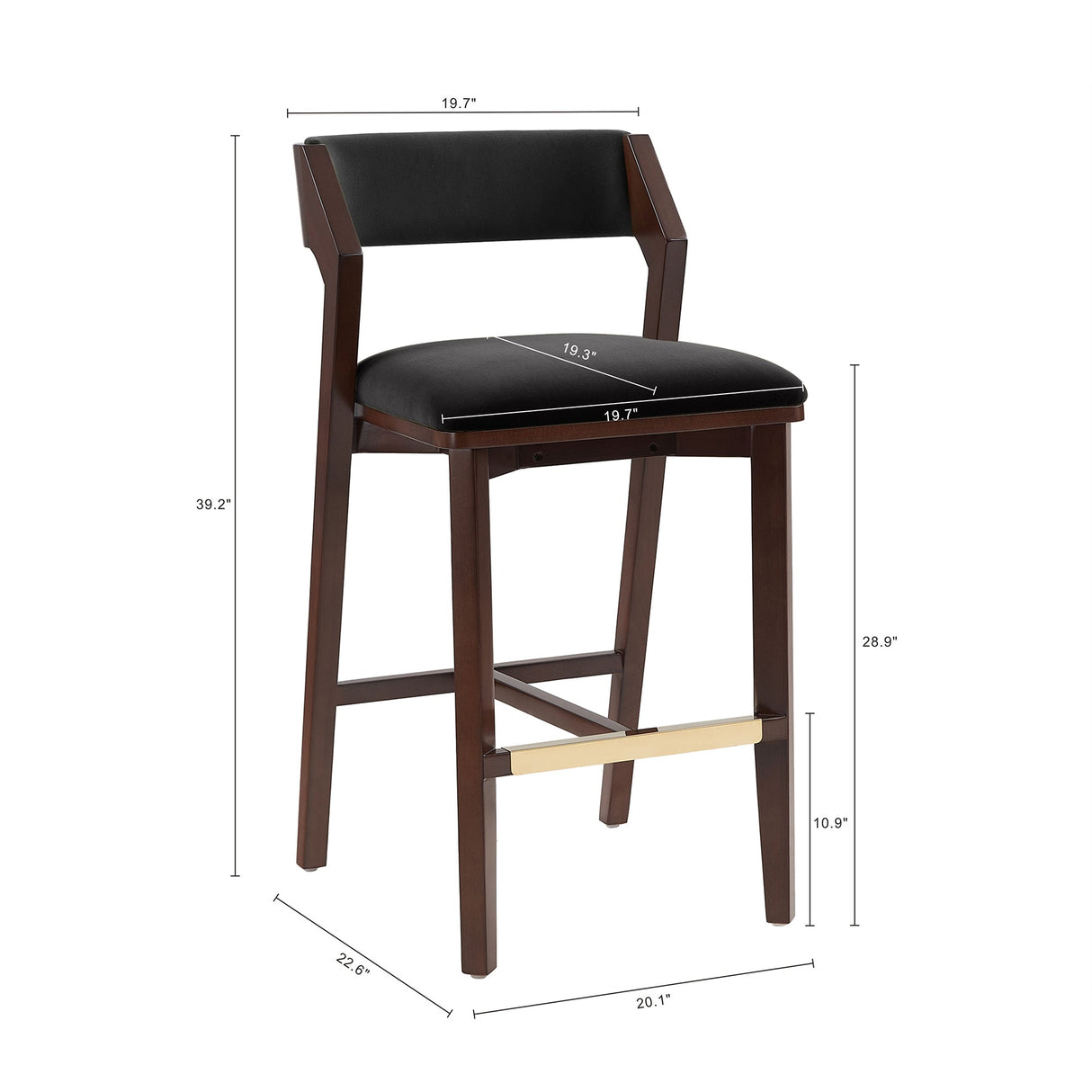 Patricia Barstool in Black by Manhattan Comfort at Eve Furniture