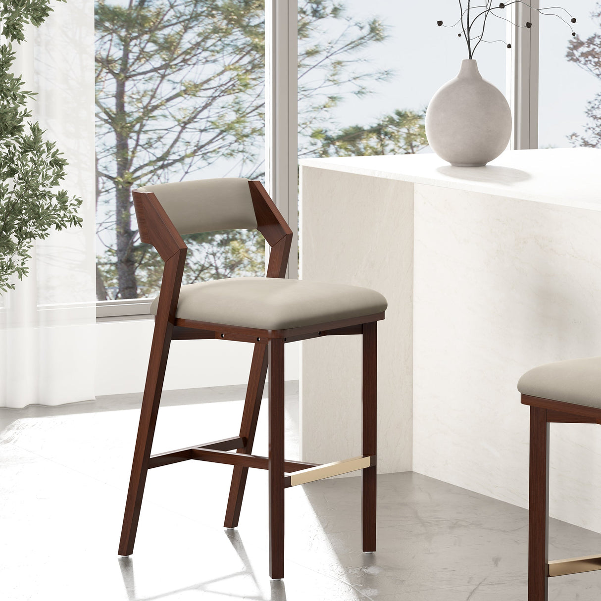 Patricia Barstool in Linen by Manhattan Comfort at Eve Furniture