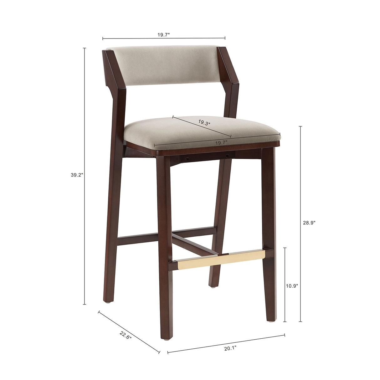 Patricia Barstool in Linen by Manhattan Comfort at Eve Furniture
