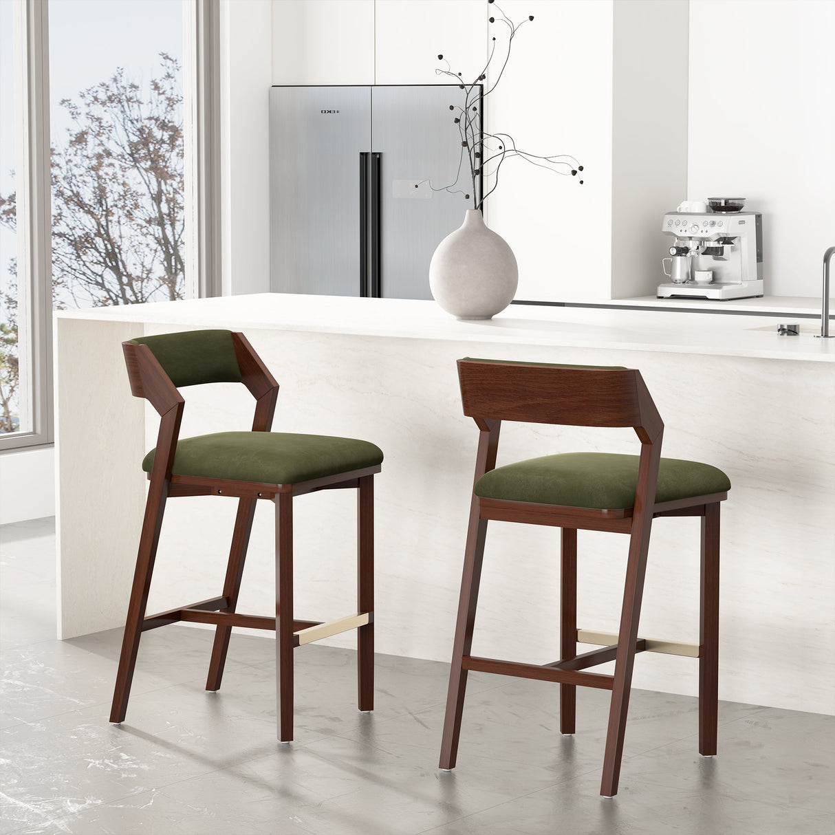 Patricia Barstool in Turtle Green (set of 2) by Manhattan Comfort at Eve Furniture