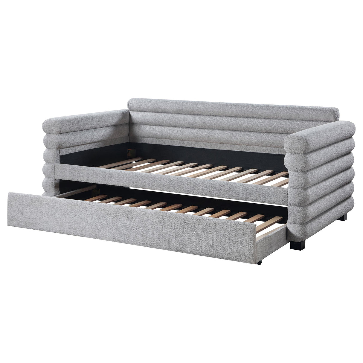 Patricia Boucle Upholstered Twin Day Bed with Trundle Grey by Coaster at Eve Furniture