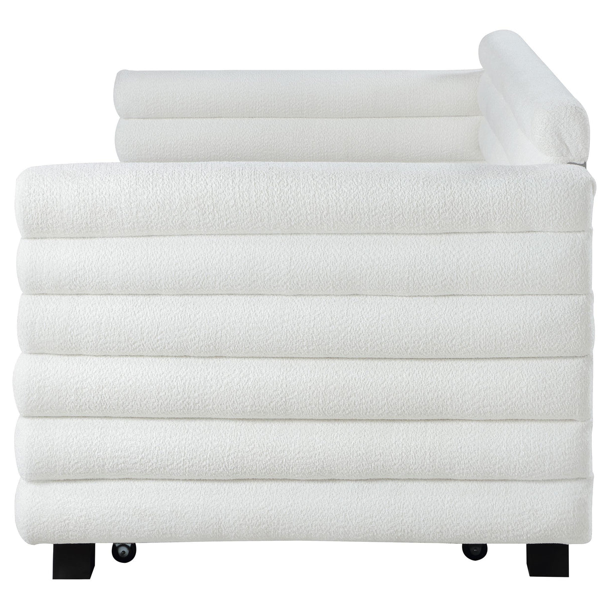 Patricia Boucle Upholstered Twin Day Bed with Trundle White by Coaster at Eve Furniture