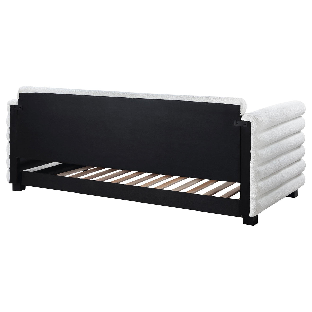 Patricia Boucle Upholstered Twin Day Bed with Trundle White by Coaster at Eve Furniture