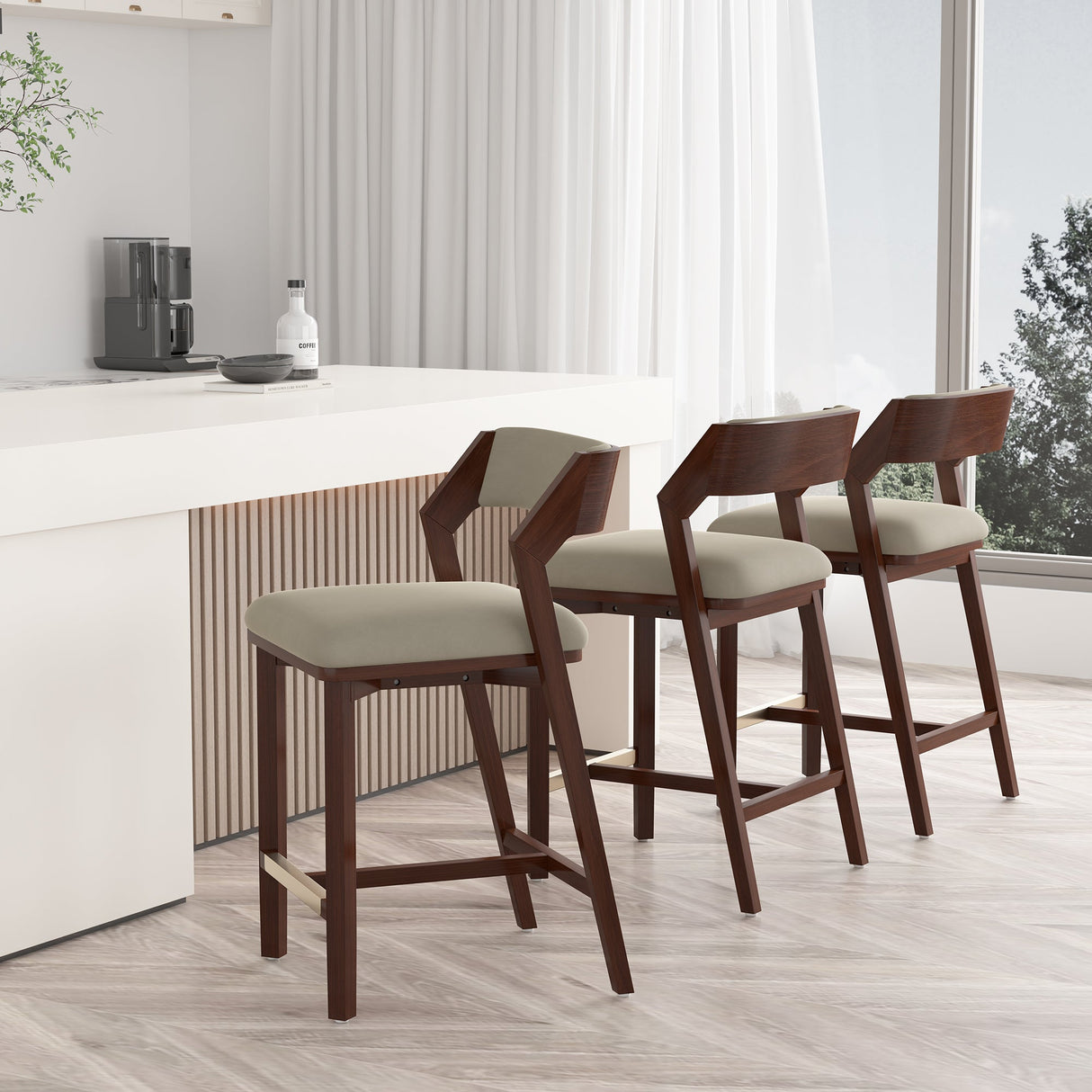 Patricia Counter Stool in Linen (set of 3) by Manhattan Comfort at Eve Furniture