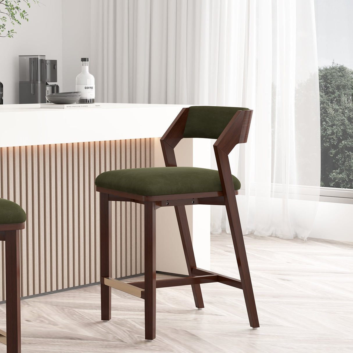 Patricia Counter Stool in Turtle Green by Manhattan Comfort at Eve Furniture