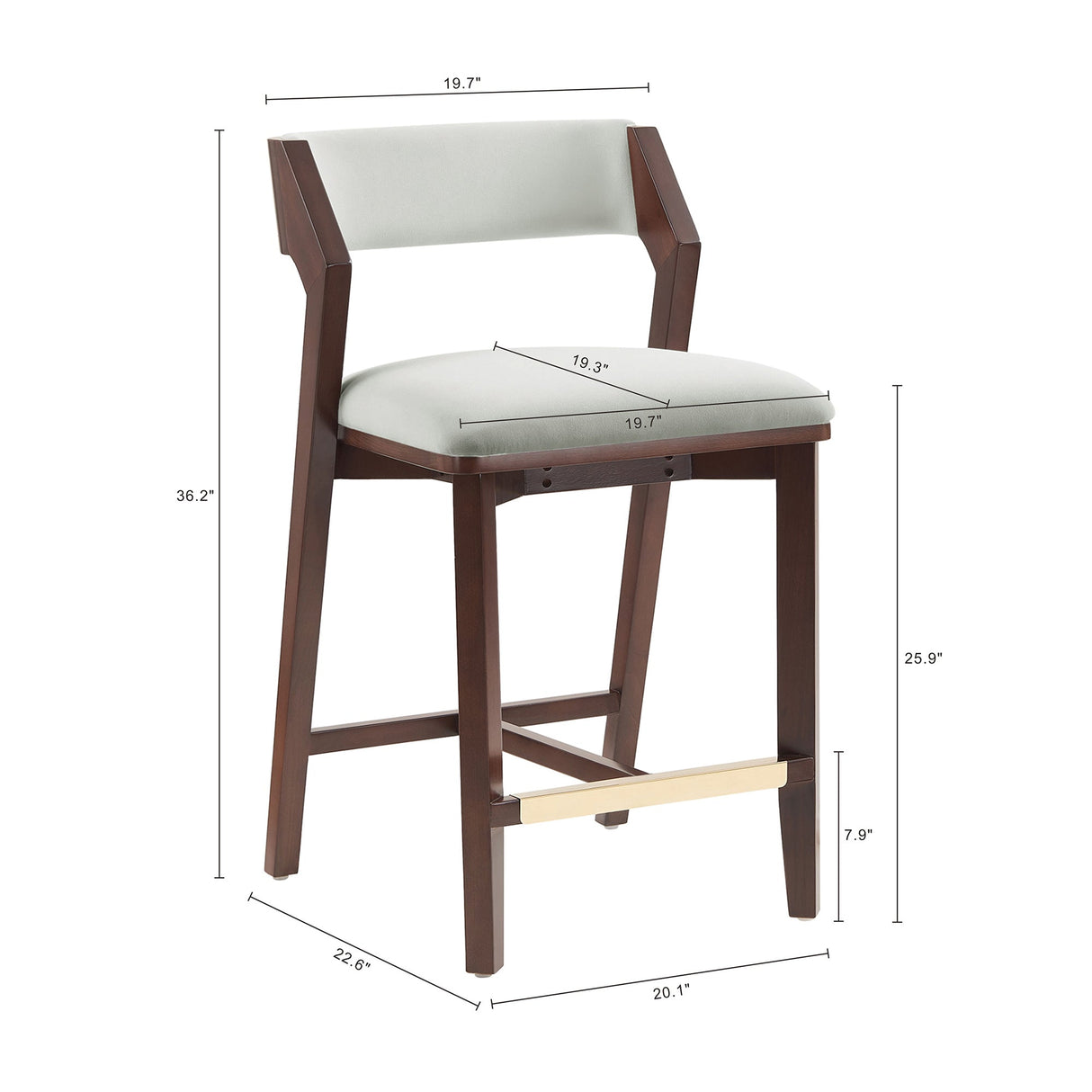 Patricia Counter Stool in White Glacier (set of 2) by Manhattan Comfort at Eve Furniture