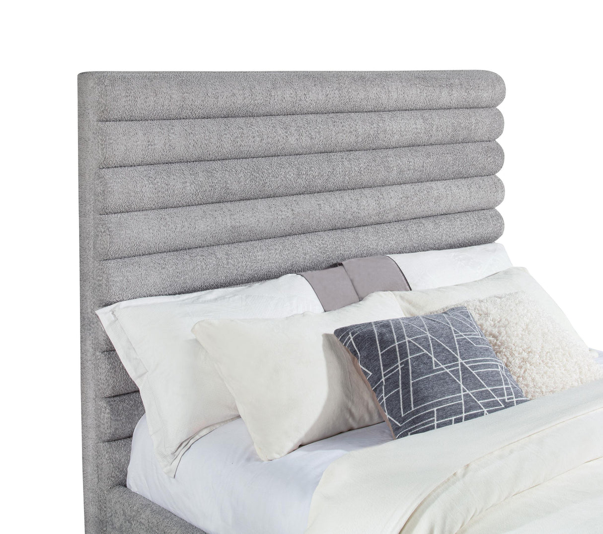 Patricia Gray 58-inch Boucle Upholstered Eastern King Bed by Coaster at Eve Furniture