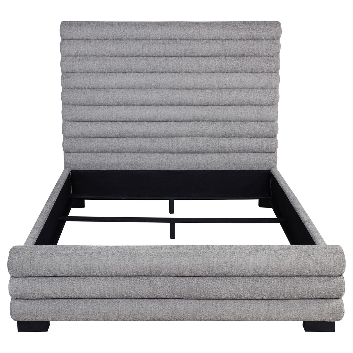 Patricia Gray 58-inch Boucle Upholstered Eastern King Bed by Coaster at Eve Furniture