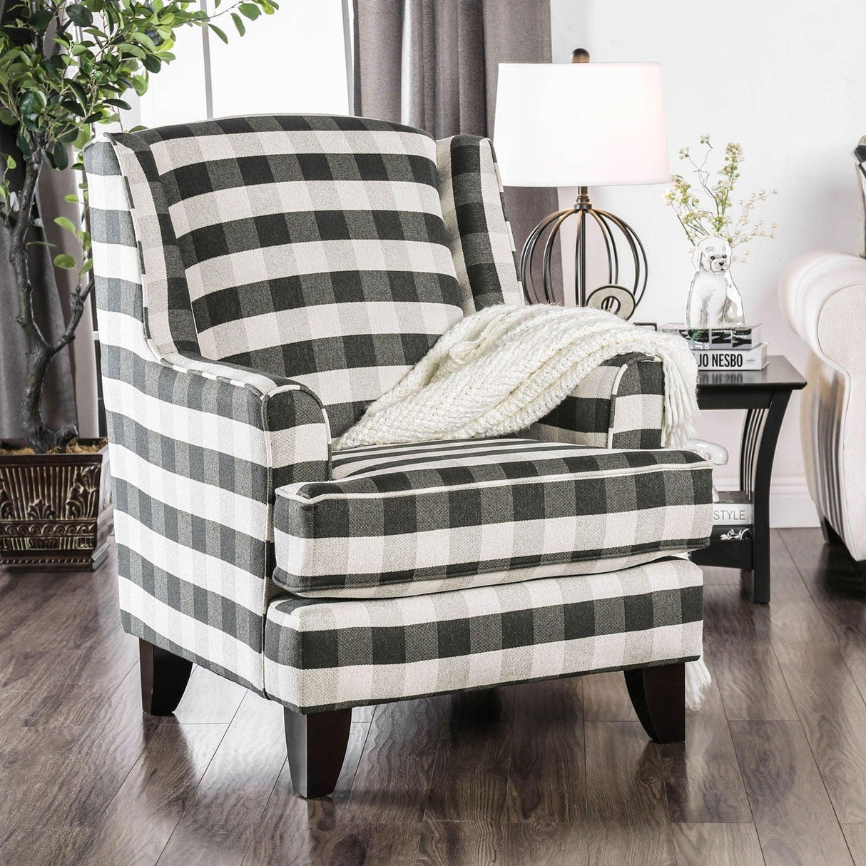 Patricia Pattern Stripe Chair by Furniture of America at Eve Furniture