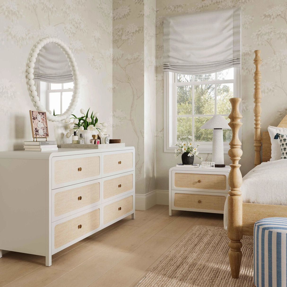 Patty Rattan 2 Drawer Nightstand by TOV Furniture at Eve Furniture