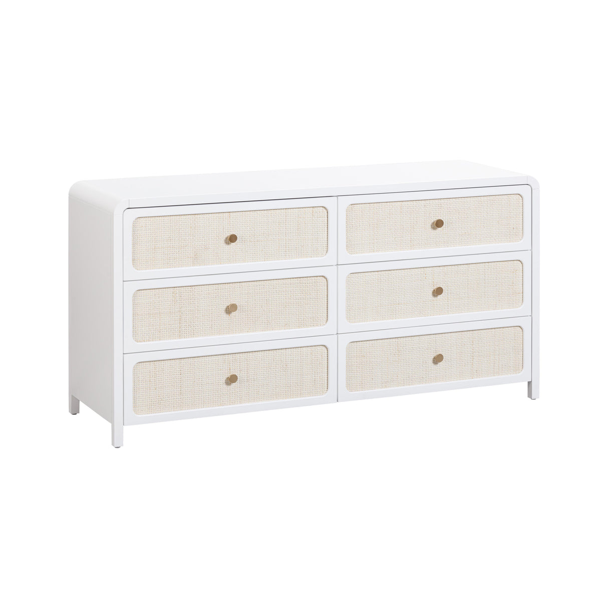 Patty White Rattan 6 Drawer Dresser by TOV Furniture at Eve Furniture