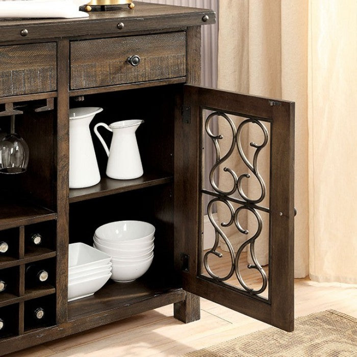 Paulina Rustic Walnut Server by Furniture of America at Eve Furniture