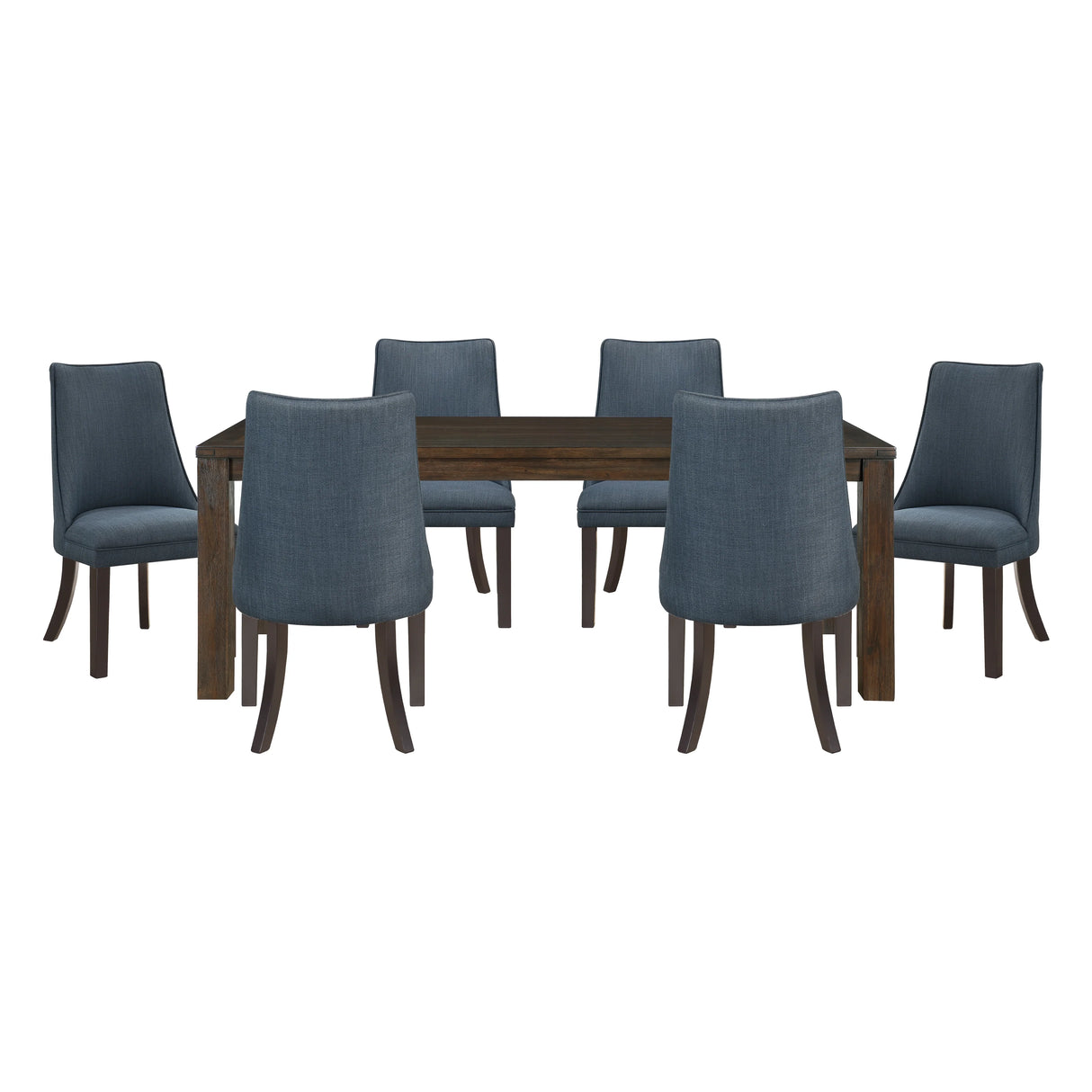 Paulson Dark Walnut/Blue Gray 7-Piece Dining Room Set by Homelegance at Eve Furniture