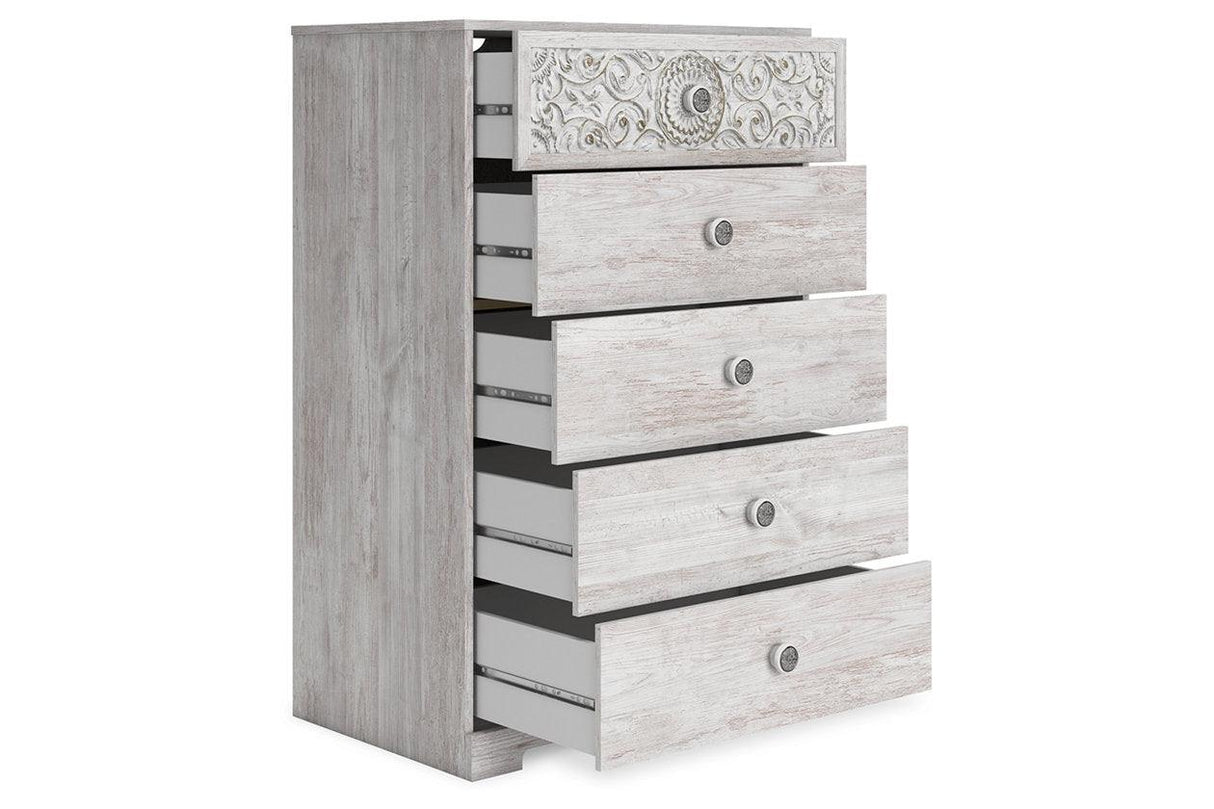 Paxberry Whitewash Chest of Drawers by Ashley at Eve Furniture