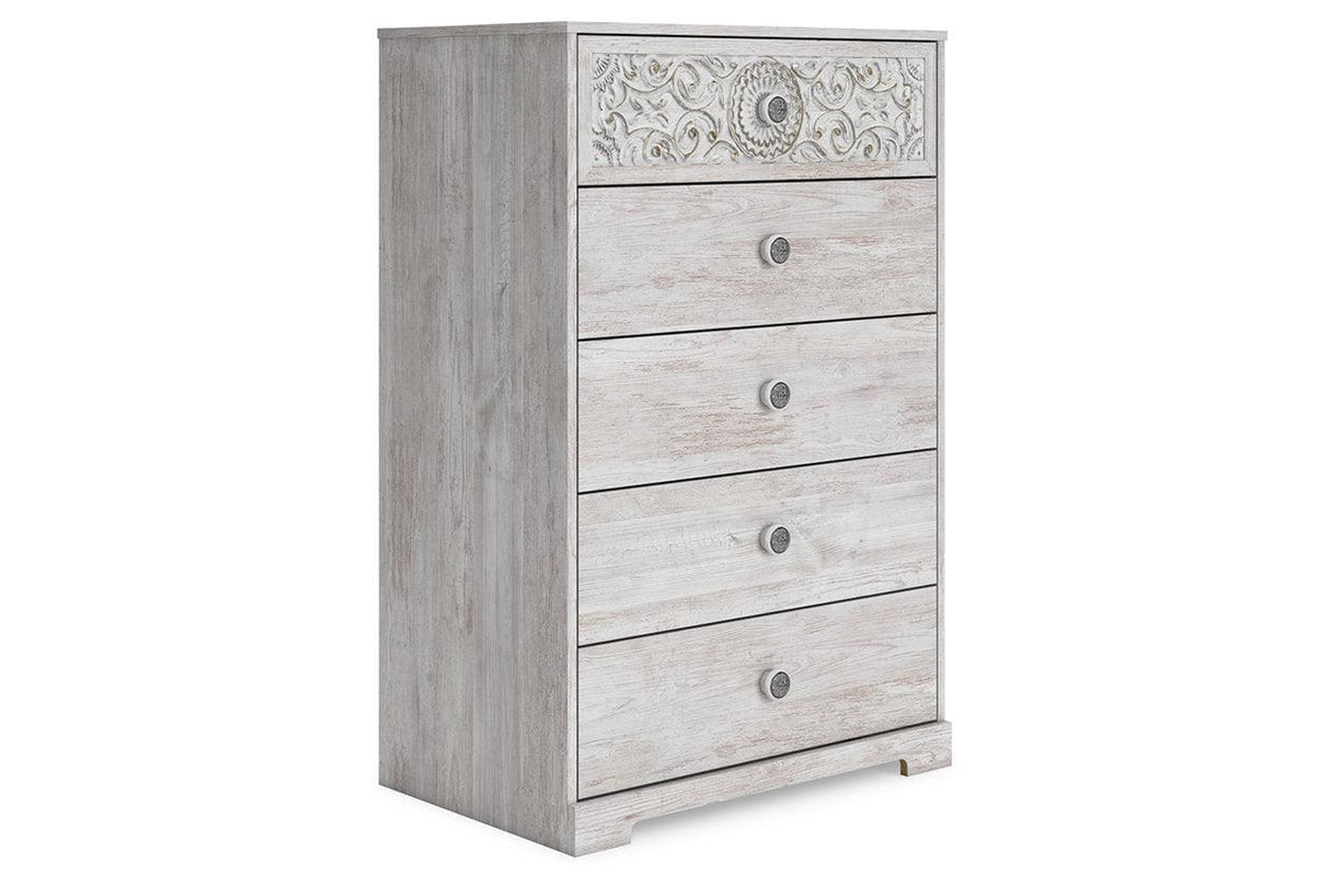 Paxberry Whitewash Chest of Drawers by Ashley at Eve Furniture