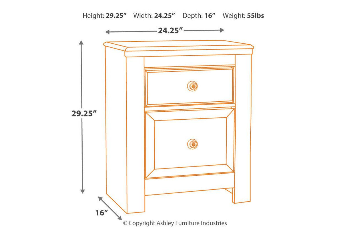 Paxberry Whitewash Nightstand by Ashley at Eve Furniture