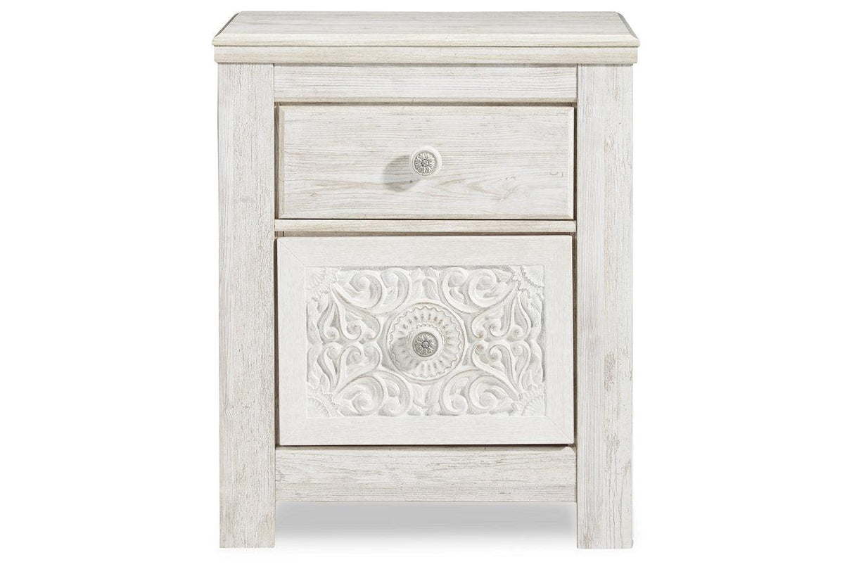 Paxberry Whitewash Nightstand by Ashley at Eve Furniture