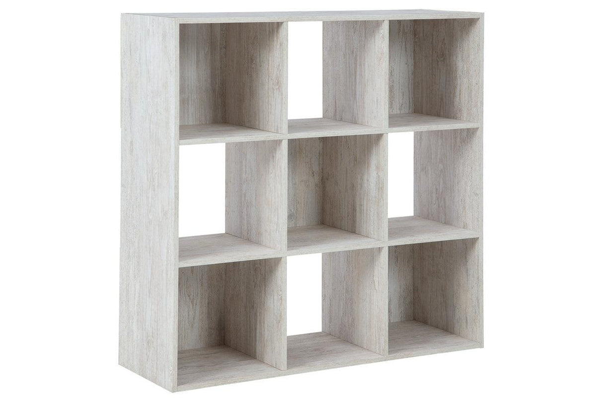 Paxberry Whitewash Nine Cube Organizer by Ashley at Eve Furniture