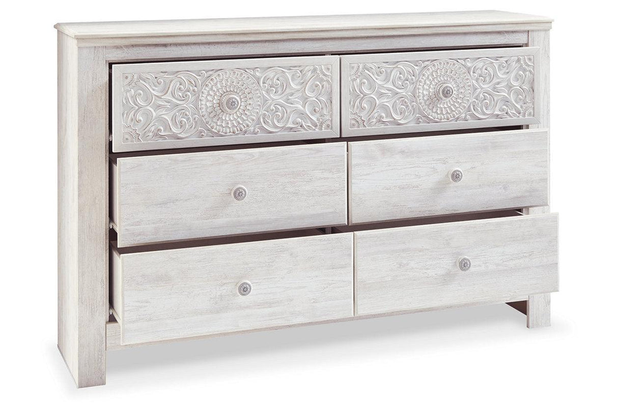 Paxberry Whitewash Dresser by Ashley at Eve Furniture