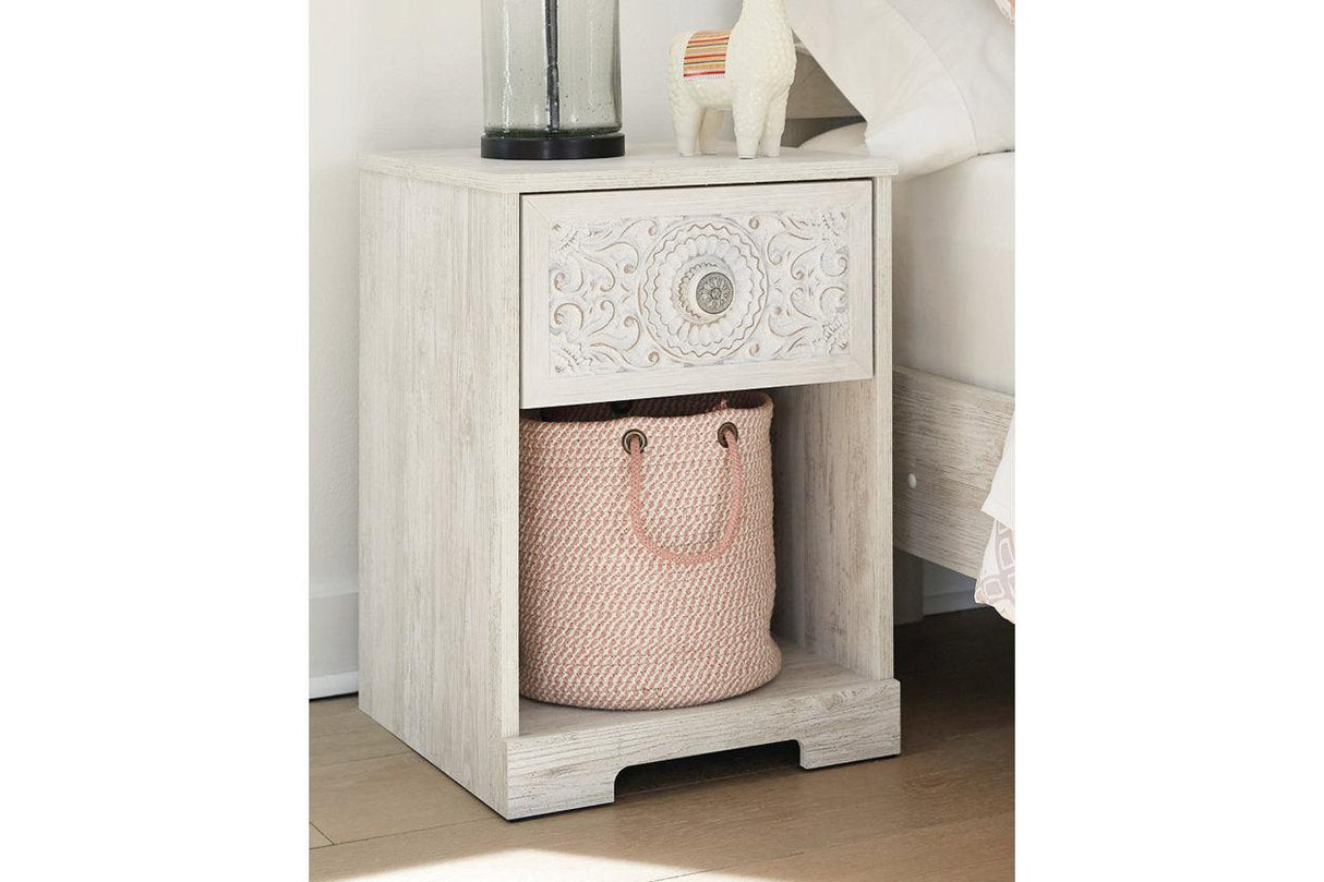 Paxberry Whitewash Nightstand by Ashley at Eve Furniture