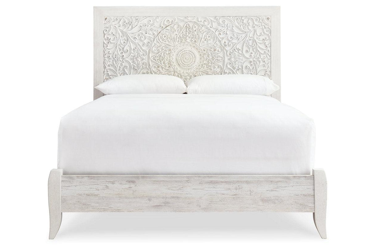 Paxberry Whitewash Queen Panel Bed by Ashley at Eve Furniture