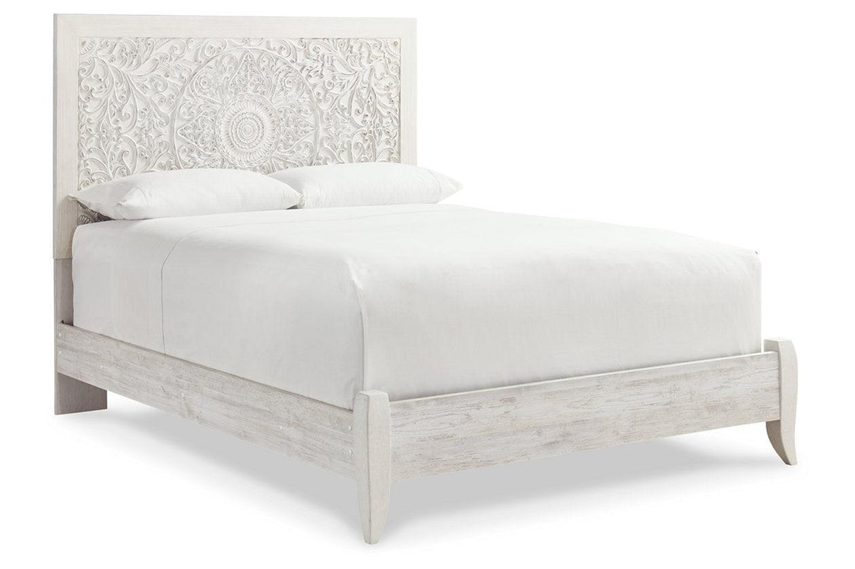 Paxberry Whitewash Queen Panel Bed by Ashley at Eve Furniture