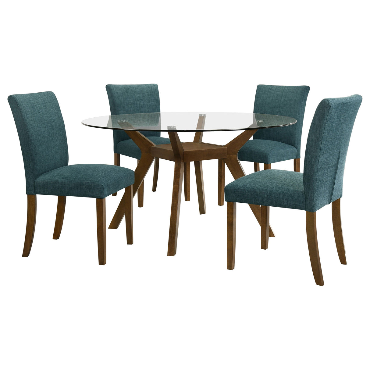 Paxton Brown / Teal Blue 5-Piece Dining Room Set by Coaster at Eve Furniture