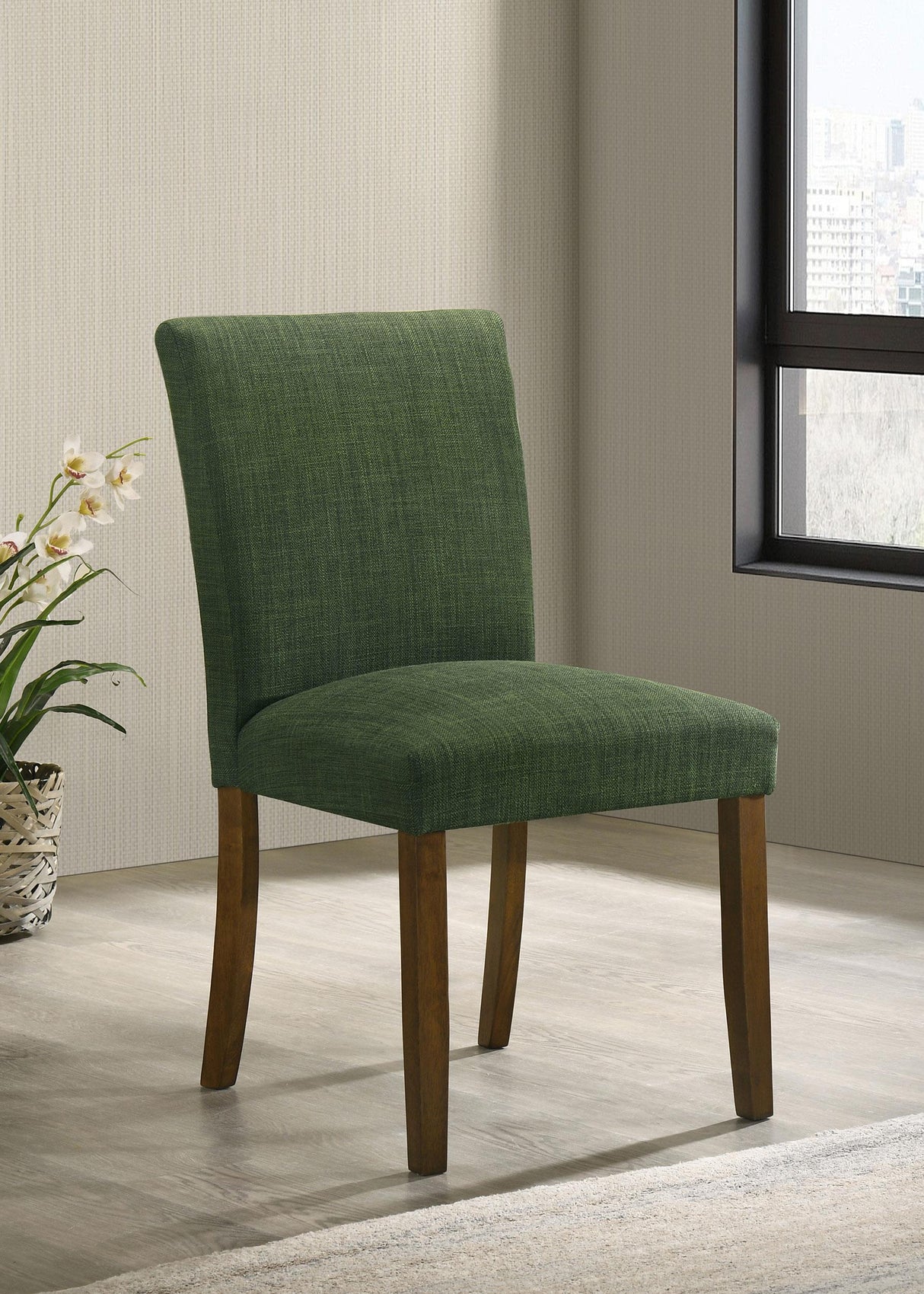 Paxton Upholstered Dining Side Chair Green (Set of 2) by Coaster at Eve Furniture
