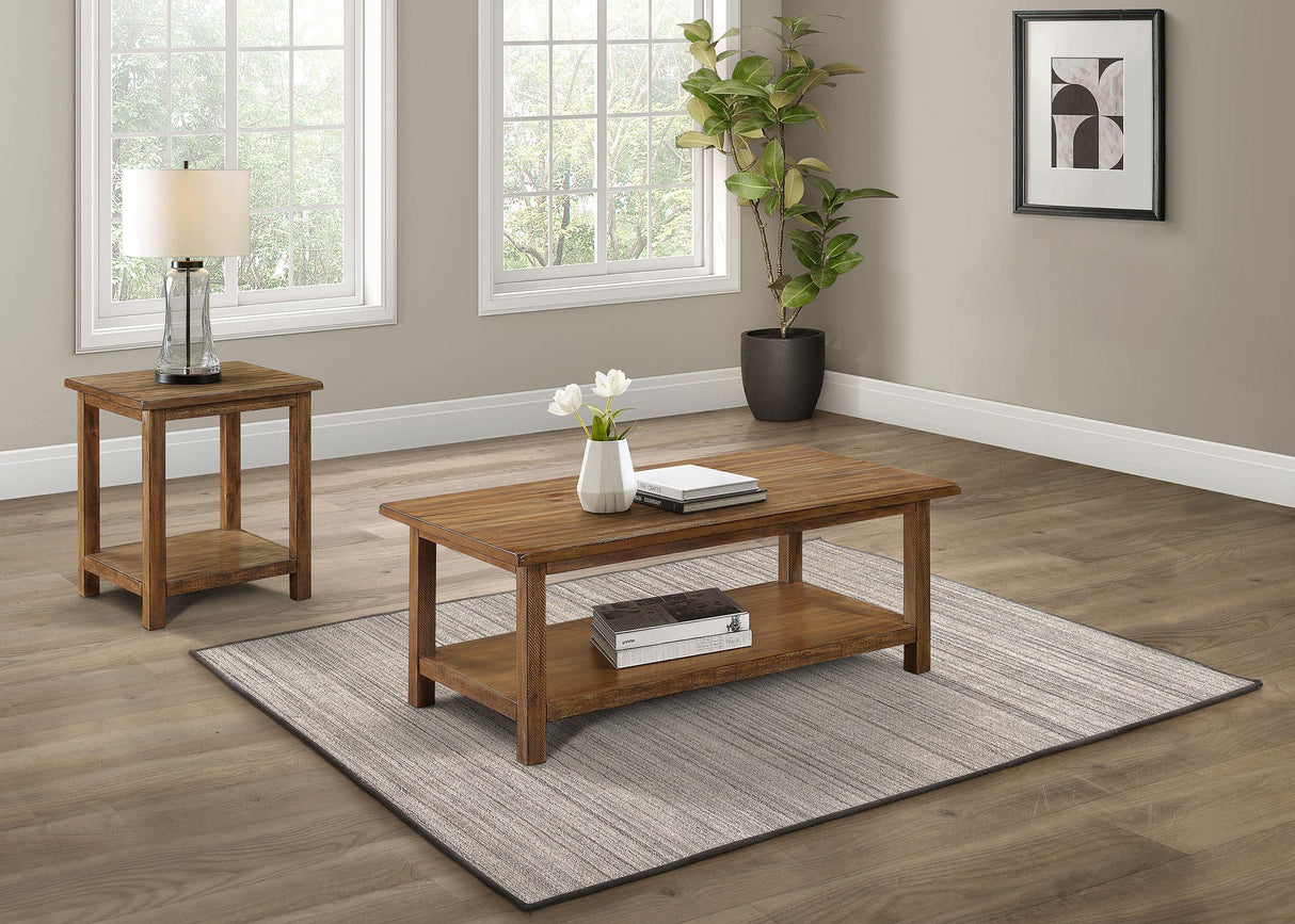 Payne Distressed Brown 2-Piece Coffee and End Table Set by Coaster at Eve Furniture