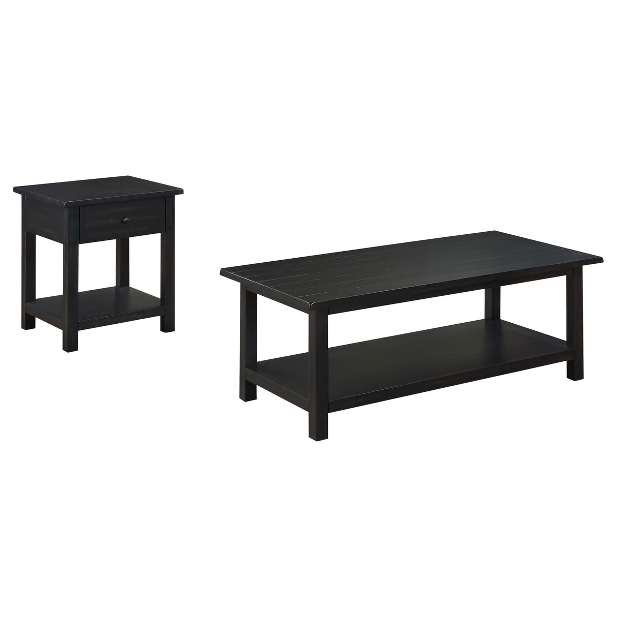 Payne Distressed Java 2-Piece Coffee and 1-Drawer End Table Set by Coaster at Eve Furniture