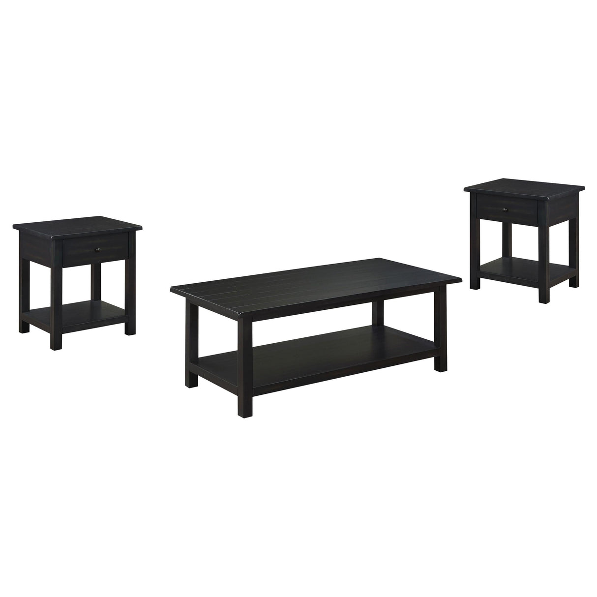Payne Distressed Java 3-Piece Coffee and 1-Drawer End Table Set by Coaster at Eve Furniture