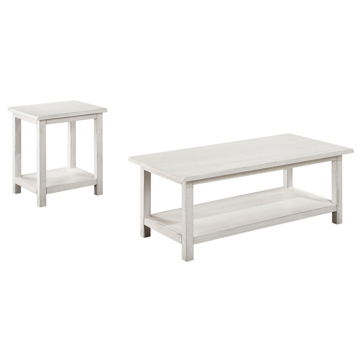 Payne Distressed White 2-Piece Coffee and End Table Set by Coaster at Eve Furniture