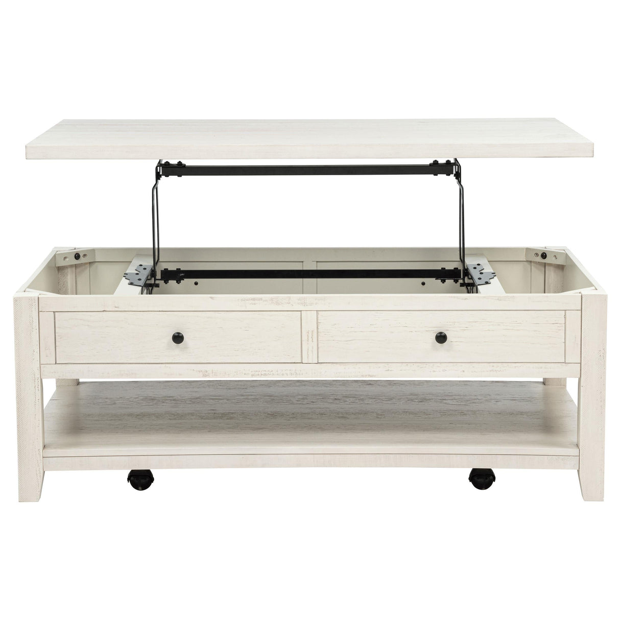 Payne Distressed White 48-inch Mobile Lift Top Coffee Table by Coaster at Eve Furniture