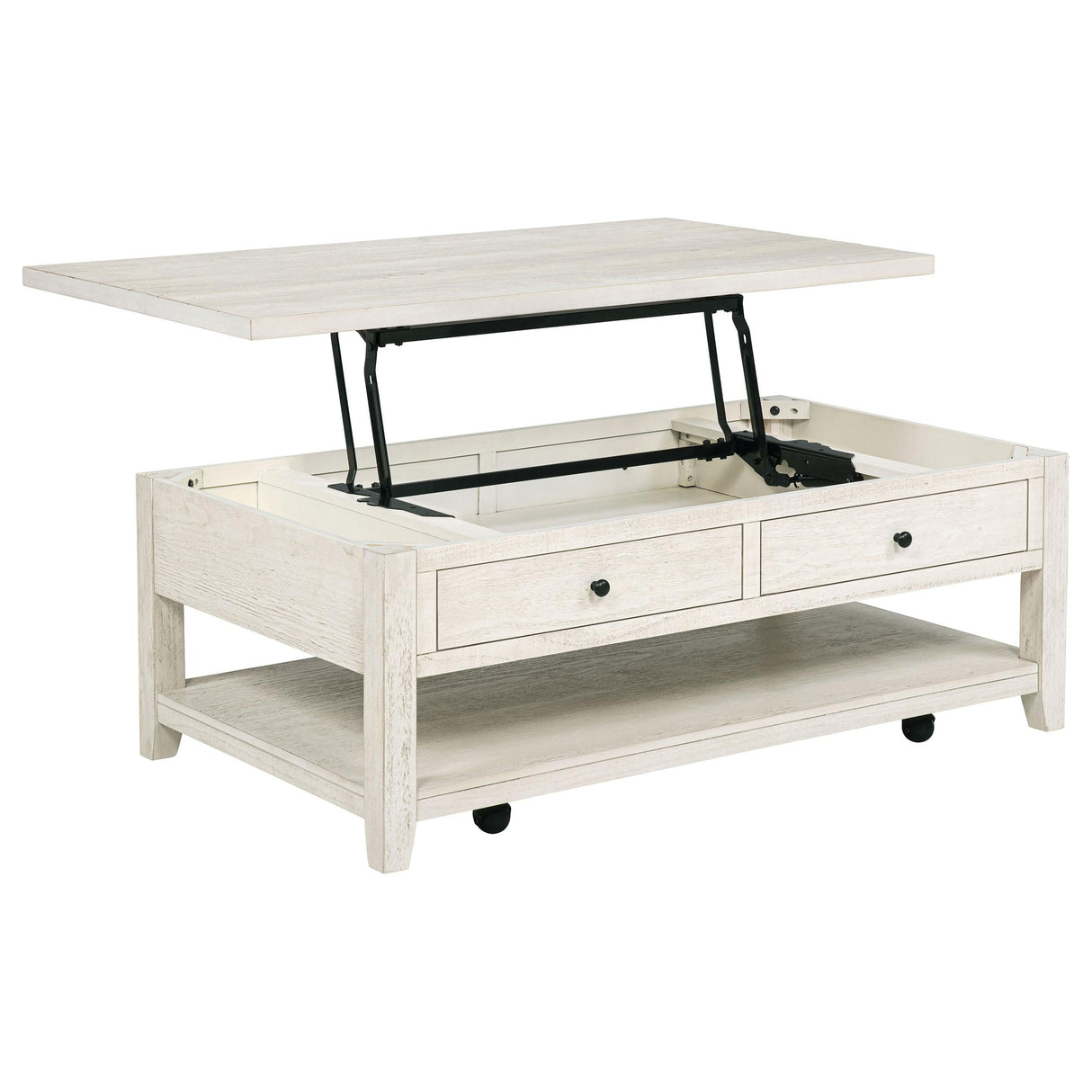 Payne Distressed White 48-inch Mobile Lift Top Coffee Table by Coaster at Eve Furniture