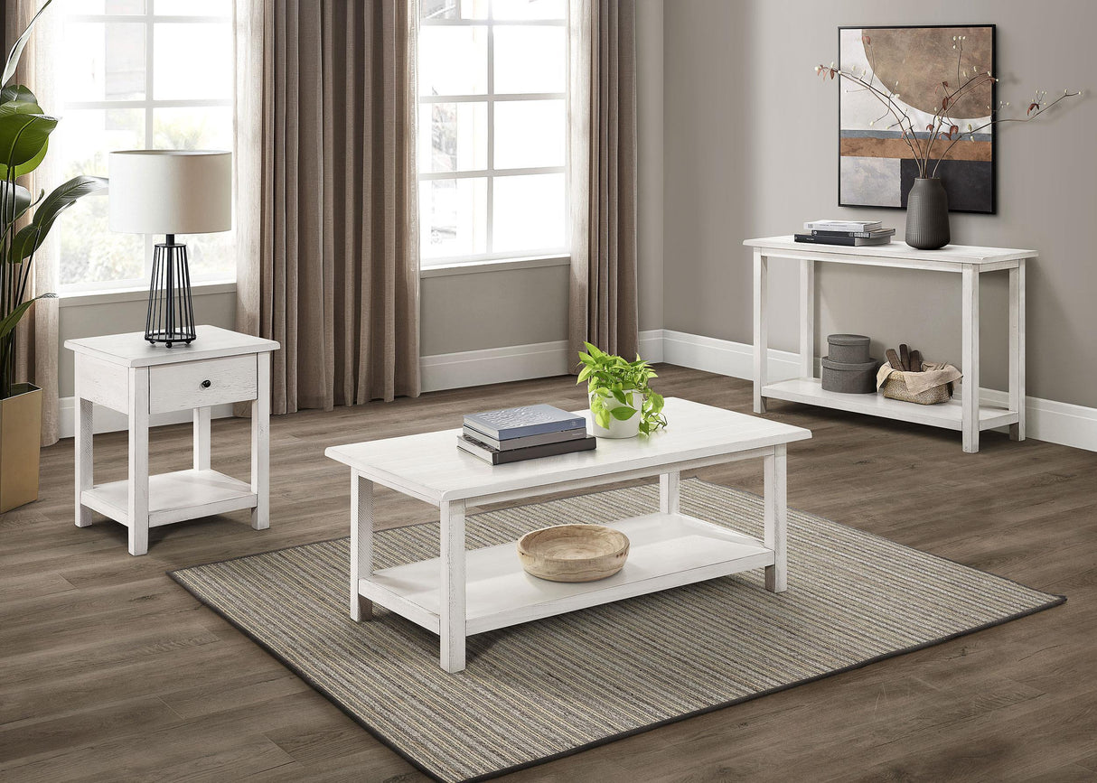 Payne White 1-drawer Wood End Table with Shelf by Coaster at Eve Furniture