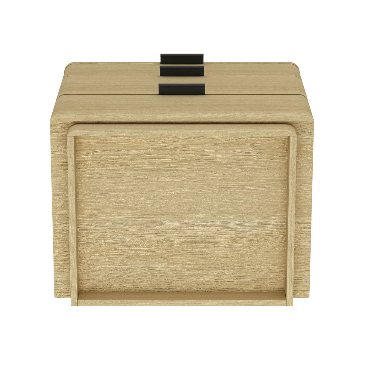 Payton Nightstand in Natural Oak and Black by Manhattan Comfort at Eve Furniture