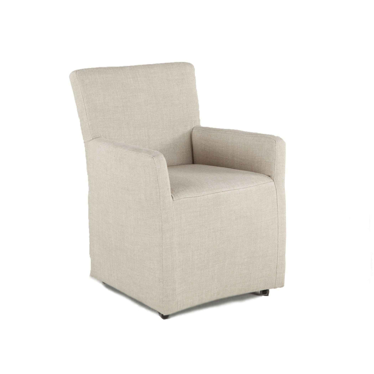 Peabody 25" Wheeled Armchair in Beige Linen by Home Trends & Design at Eve Furniture