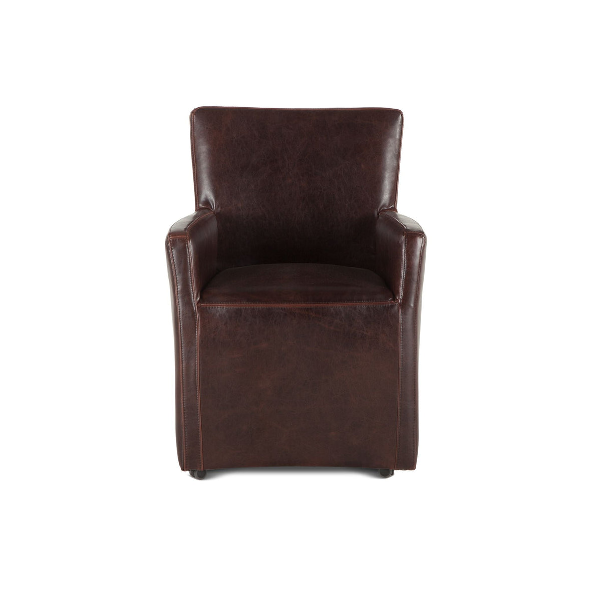 Peabody 25" Wheeled Armchair in Brown Leather by Home Trends & Design at Eve Furniture