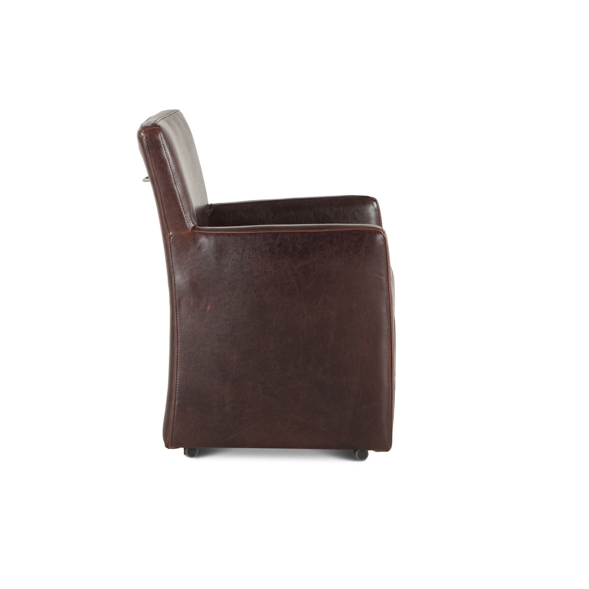 Peabody 25" Wheeled Armchair in Brown Leather by Home Trends & Design at Eve Furniture