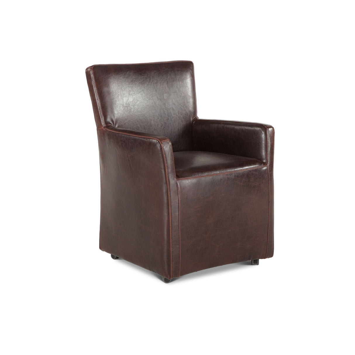Peabody 25" Wheeled Armchair in Brown Leather by Home Trends & Design at Eve Furniture