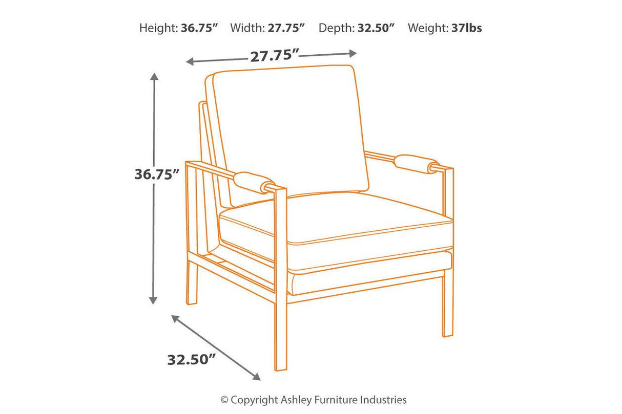 Peacemaker Brown Accent Chair by Ashley at Eve Furniture